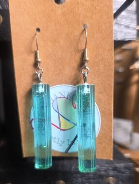 Handmade Aqua Blue Glass Drop Earrings